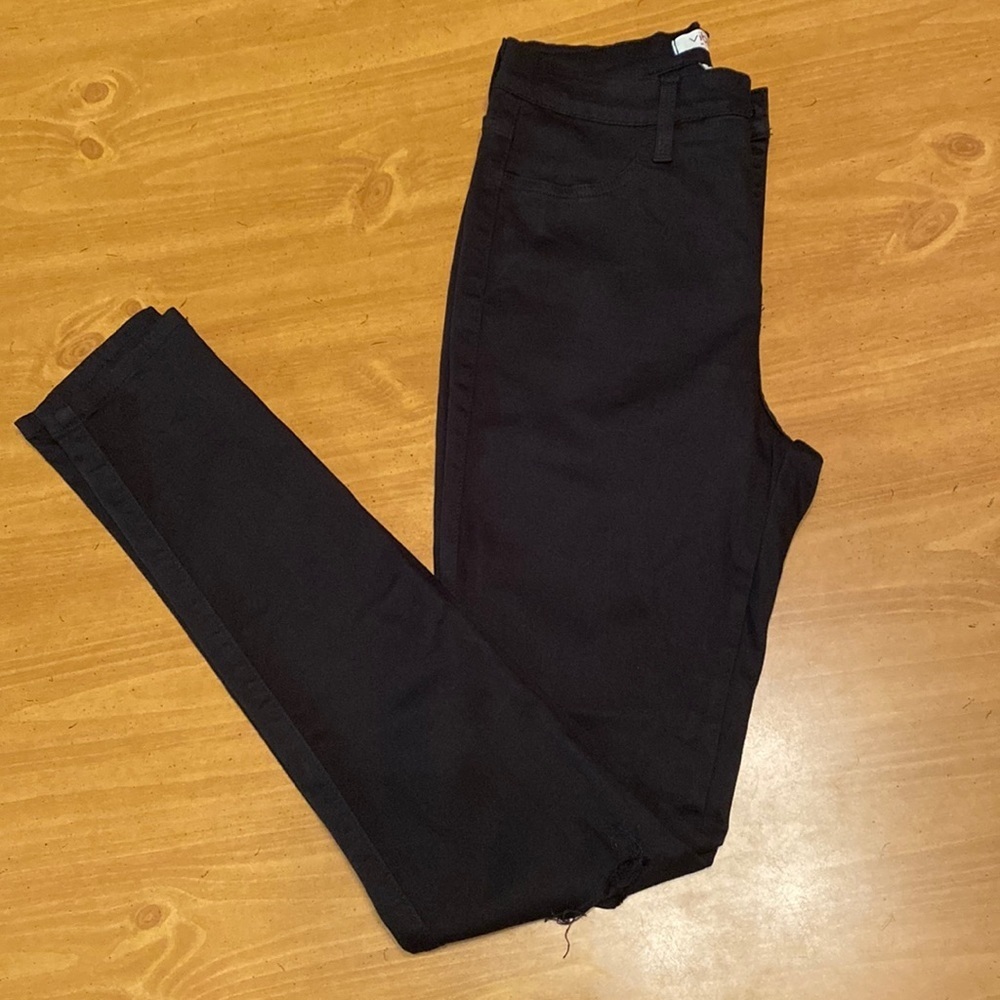 Vibrant Black Straight Pants Distressed Size 11 (W29) Made in USA